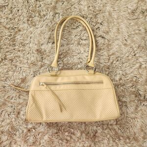 Giani Bernini Classic Perforated Leather Shoulder‎ Bag Bone